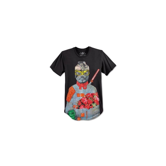 American Rag - Camiseta gráfica para hombre, color negro, extragrande