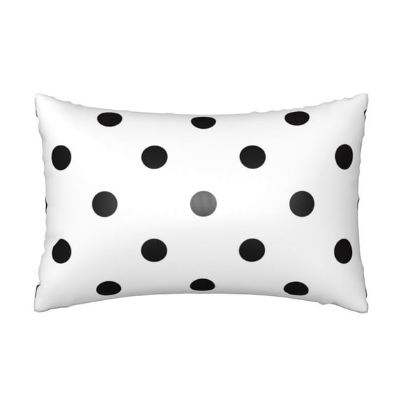 Silk Pillow Case for Hair And Skin Queen - black polka dots white Cooling Sleep Throw Pillow Covers Standard Size 20x30in, comfort Satin Pillowcase with Zipper for Women Men