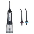 thumbnail image 1 of Cordless Rechargeable Water Flosser with 3 Modes (Normal/Soft/Pulse), 300ml Detachable Tank, IPX7 Waterproof, 1400mAh Battery, 2 Jet Tips - Portable Oral Irrigator for Home & Travel, Black WF201K-2, 1 of 5