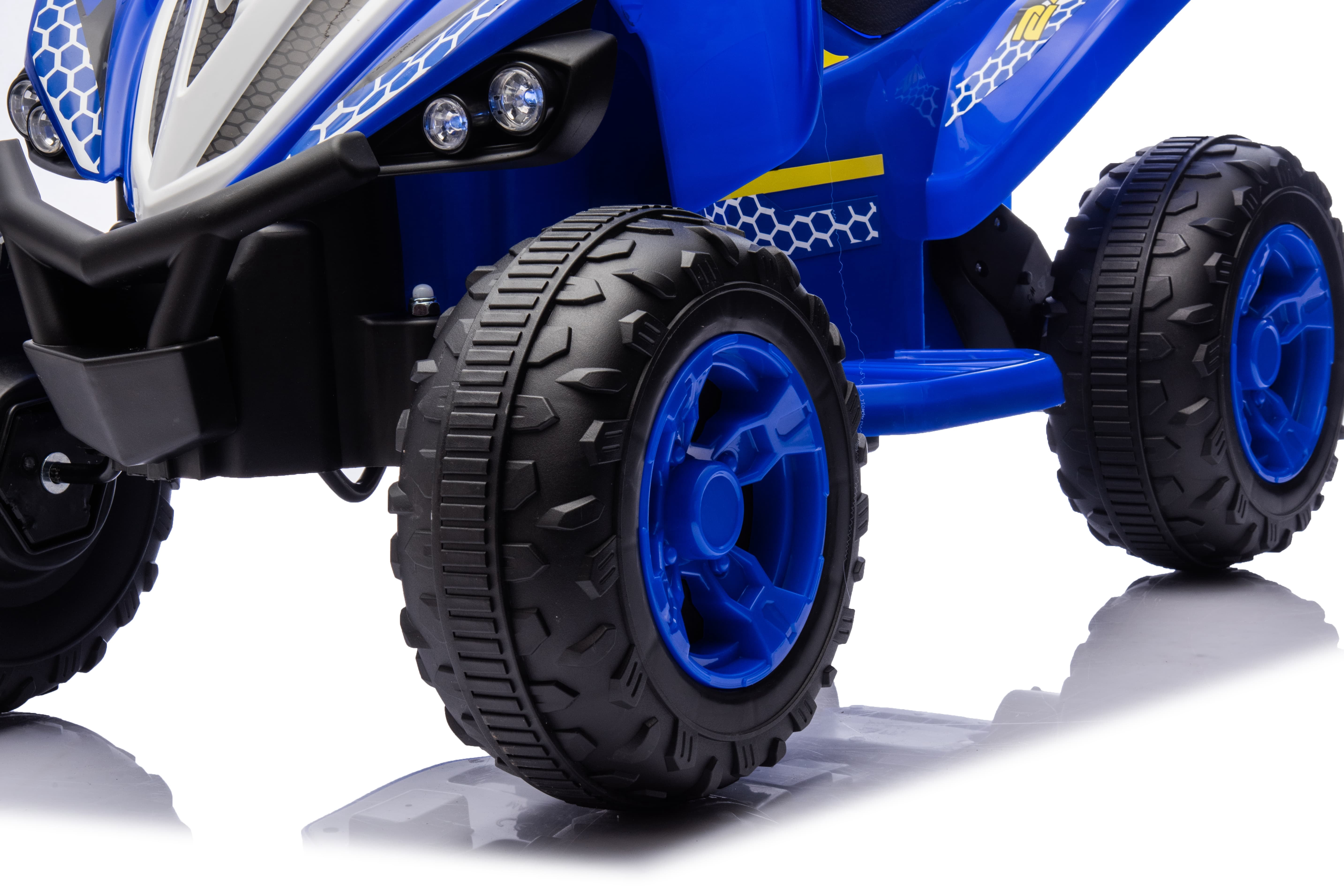 12V Kids Electric ATV W/Parents Control,One-button Slow start,High and Low Speed,Power display,LED lights,Bluetooth Music,4 Wheeler Quad,Load capacity 100lbs for Yr 3-6 boy&girl First Car Gift (Blue)