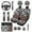 Aztec Cow Print, variant on Vintage Flowers Car Seat Covers Set 14 Pcs with Steering Wheel Cover Auto Center Console Pad Seat Belt Pads Car Headrest Covers Stretch Polyester Fabric Cover for Cars