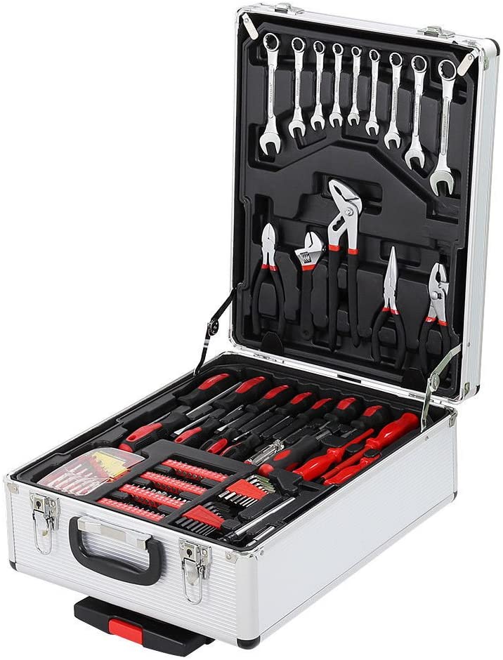 TUFFIOM Tool Box with Tools 799pcs Household Tool Set with Aluminum Trolley  Case