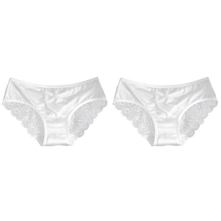 (2-Pack) 2025 Women sy Hollow Thin Breathable Cotton Underwear Women Strap Panties Comfortable Breathable Sheer Mesh Panties Lace Satin Stitching