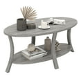 thumbnail image 1 of Gymax 2-Tier Oval Coffee Table w/ Storage Shelf Rubber Wood Accent Tea Table, 1 of 10