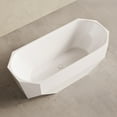thumbnail image 7 of Brusque 67" Diamond Shaped Soaking Freestanding Bathtub in Glossy White, Drain Included, 7 of 7
