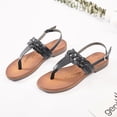 thumbnail image 4 of Ataiwee Women's Flat Slide Sandals - Classic T-strap Ankle Strap Comfort Thong Flat Summer Sandals., 4 of 6