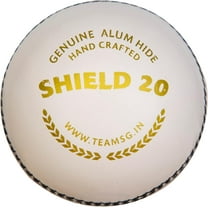 SG Cricket Shield 20 Premium Leather Ball (White Color)