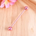 thumbnail image 4 of Allergy Free Stainless Steel Industrial Barbell Piercing Jewelry Piercing Earring Ear Bone Earring (Pink), 4 of 6