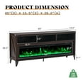 thumbnail image 5 of Merluxy 65" Glass Fireplace TV Stand for TVs up to 75", Espresso, 5 of 8