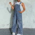 thumbnail image 4 of Vividxx Trendy Girls Denim Overalls With Star Casual Wide Leg Jumpsuit For Teen Girls Comfortable Summer Fall Onesie Solid Color Toddler O-Neck Fashionable Dailywear, 4 of 5