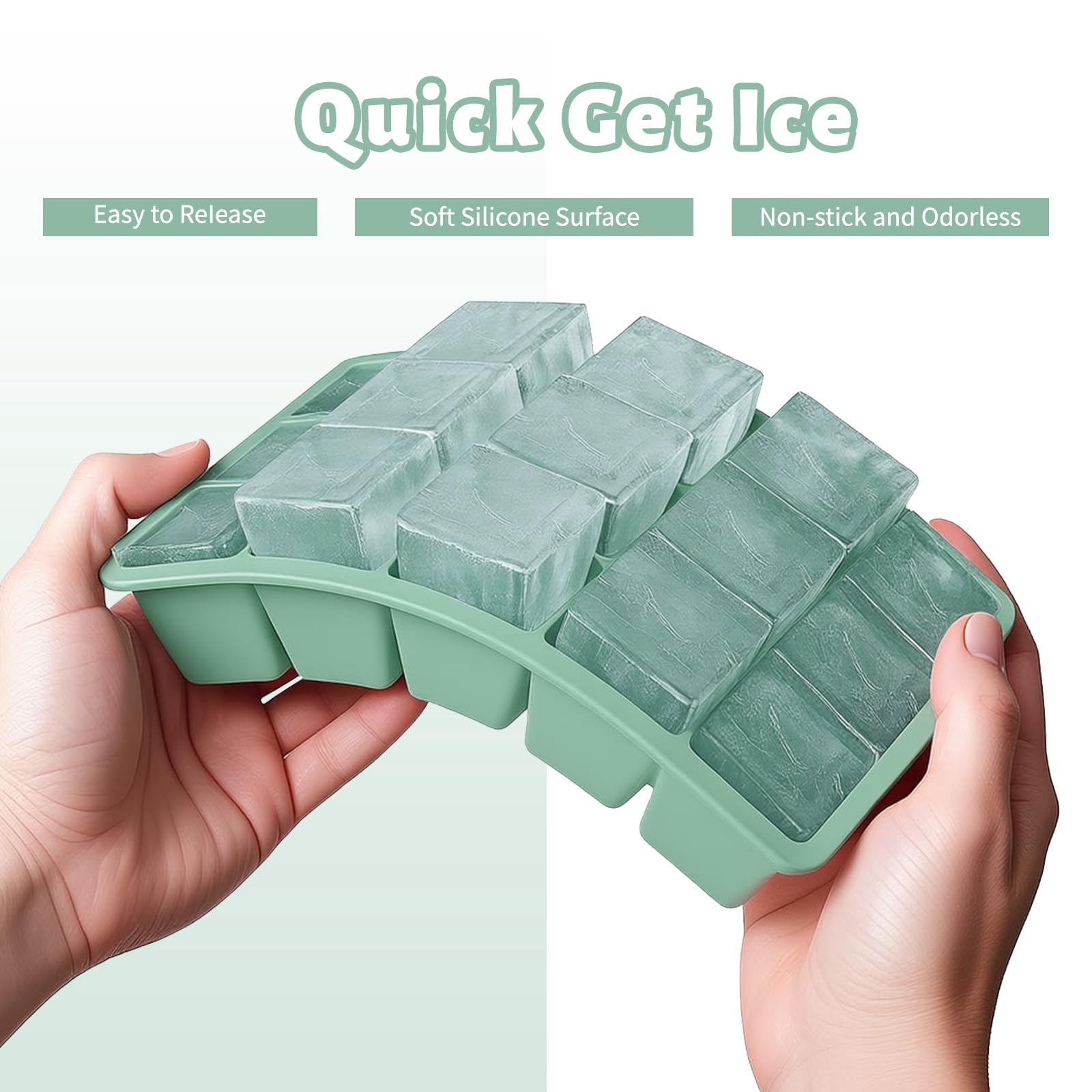 Silicone Ice Cube Tray 3 Pack - Easy Release With Lid  Bpa Free Cubes Trays For Freezer Mold Cocktail (mint+pink+blue)