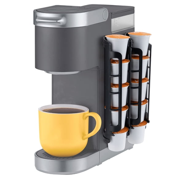 Side Mount K-Cup Coffee Pod Storage Holder Compatible with Keurig Machines, 2-Row Design Holds Up to 10 Single-Serve Pods, Pink Space-Saving Organizer for Small Kitchen Counters