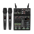thumbnail image 1 of Consola Mezcladora de Audio de 4 Canales con Micrófono Inalámbrico, USB, Bluetooth, Reverberación, para DJ, Grabación en PC., 1 of 5