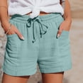 thumbnail image 2 of Royisotas Plus Size Shorts for Women Casual Summer Wide Leg Elastic Waist Loose Pocket Drawstring Solid Color Shorts, 2 of 8