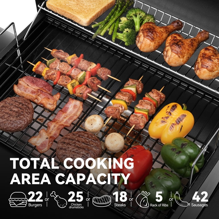 Royal Gourmet CC1624S Barrel Charcoal Grill with Offset Smoker photo 4
