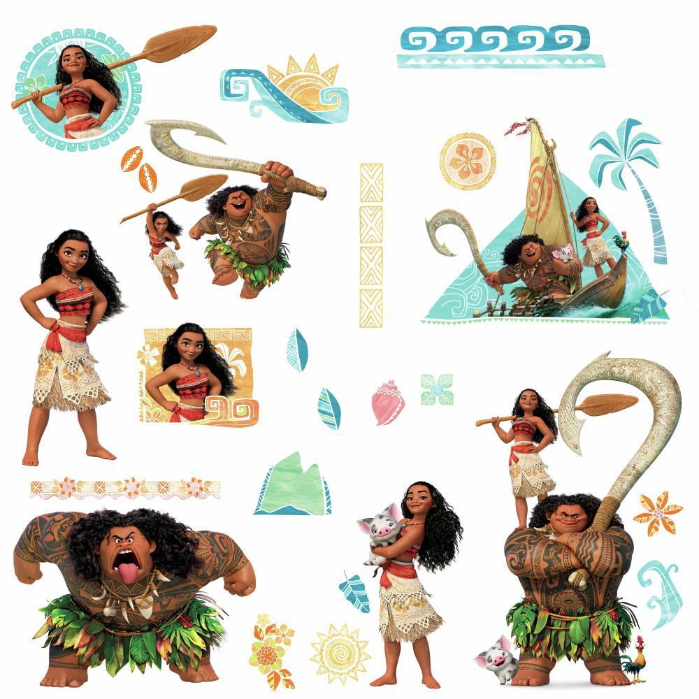 Disney's Moana Characters Decal Stickers Assorted Lot of 11 Pieces 