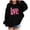 Black, variant on Lorytime Valentine Cute Hoodies for Girls Kids Long Sleeve Crewneck Sweatshirts Letters Tops with Pocket Loose Tops