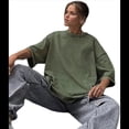 thumbnail image 2 of Camisetas Oversize para Mujer, Camisetas Vintage de Algodón, Cuello Redondo, Corta, Túnicas Lavadas de Verano. Verde 5XL, 2 of 9