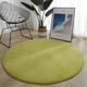 thumbnail image 5 of Billuyoard Exquisita alfombra artesanal de poliéster para sala moderna y elegante, sala de estar, dormitorio, alfombras redondas, verde Type3 NO3, 5 of 6