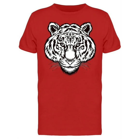 White Tiger Face Design  T-Shirt Men -Image by Shutterstock, Male XX-Large