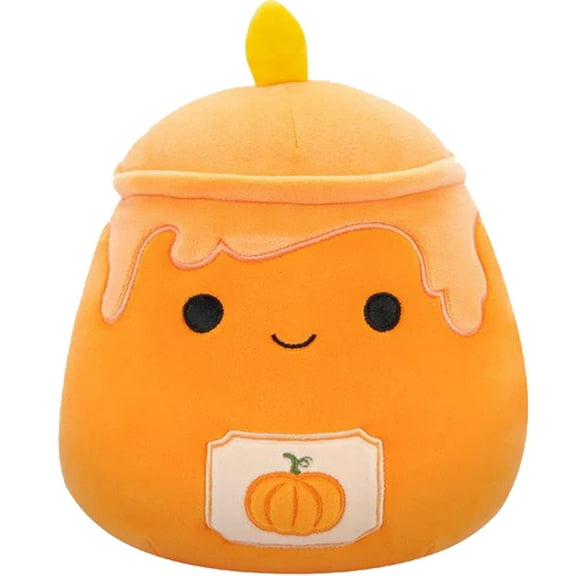 Squishmallows Harvest 8" Misha the Pumpkin Candle with Flame Stuffed Animal Toy