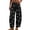Dark Gray, variant on Women's Daisy Print Baggy Wide Leg Denim Trousers High Waist Button Fly Vintage Y2K Pants With Pockets Green M