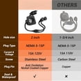 thumbnail image 2 of TAPDRA All Weather Extension Cord Waterproof Sealed Cover 15A 125V Rating For RV Camper Boat Trailer Outdoor Power Connection, 2 of 8