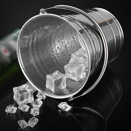 

Stainless Steel Ice Bucket Portable Ice Chiller Cooler With Comfortable Handle