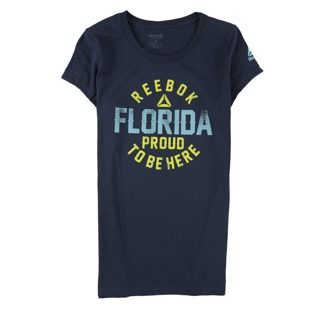 Camiseta gráfica Reebok Florida Proud To Be Here para mujer azul marino S