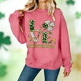 thumbnail image 2 of Fewfanhot Women's Clothing St Patricks Day Sweatshirt Women Long Sleeve Leopard Shamrock St. patricks Shirts Tees, 2 of 9