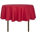 thumbnail image 1 of LAICAIW Nappe Ronde - 48 Pouces - Résistante à l'Eau, Anti-Déversement, Lavable, Nappe en Polyester, Tissu Décoratif, Housse de Table pour Table à Manger, Buffets, Fêtes et Camping, Rouge, 1 of 7