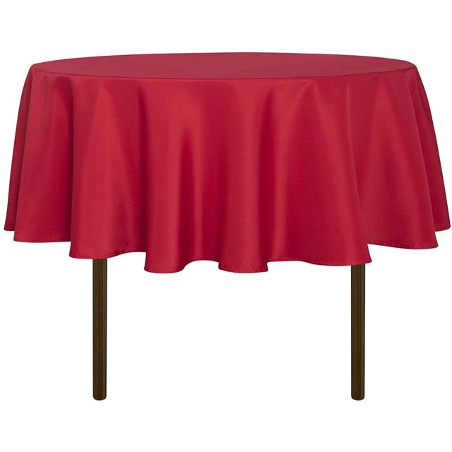 LAICAIW Nappe Ronde - 48 Pouces - Résistante à l'Eau, Anti-Déversement, Lavable, Nappe en Polyester, Tissu Décoratif, Housse de Table pour Table à Manger, Buffets, Fêtes et Camping, Rouge
