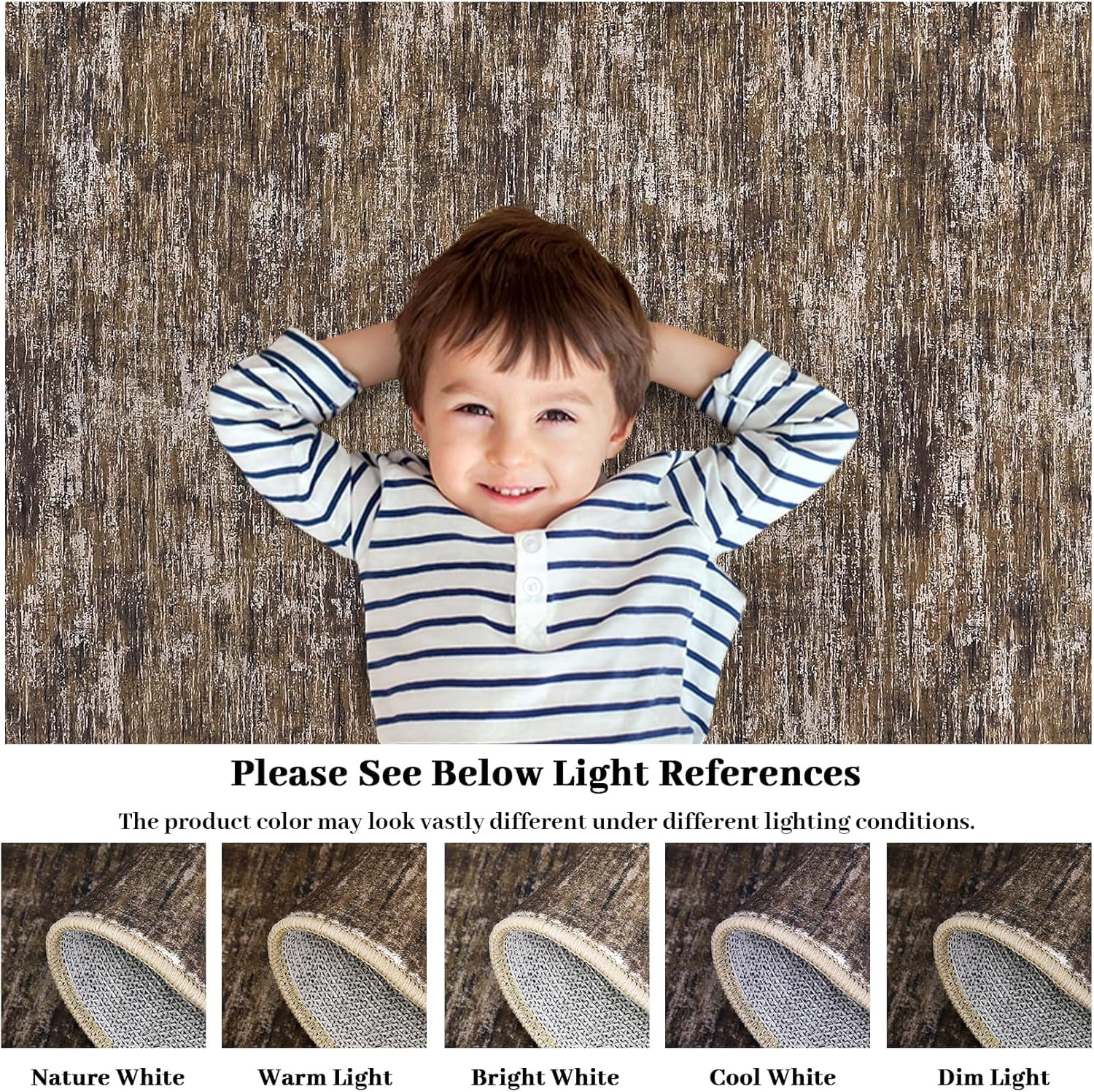 2x6 Washable Runner Rug, Modern Abstract Non-Slip, Foldable, Solid Contemporary Accent Floor Carpet for Hallway, Brown.