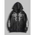 thumbnail image 2 of Unisex Y2K Zip Up Hoodie Gothic Aesthetic Print Hooded Sweatshirt Oversized Casual Streetwear Hooded Jacket Emo Alternative Clothes, 2 of 4