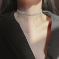 thumbnail image 4 of Collar simple lleno de collar de diamantes, collar de cadena de clavícula individual, collar de moda de moda JM, 4 of 5