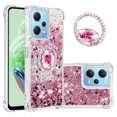 thumbnail image 1 of Funda para Xiaomi Redmi Note 12 4G con Brillo Líquido Flotante, Purpurina, Parachoques y Anillo Giratorio Soporte, 1 of 5
