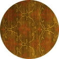 thumbnail image 1 of Ahgly Company Indoor Round Abstract Yellow Contemporary Area Rugs, 7' Round, 1 of 4