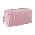 thumbnail image 2 of Striped Grooming Cosmetic Bag, Fashion Daily Matching Makeup Pouch, Girls Handbags Purses，Travel Toiletry Stripe Cosmetic Bag, Large Capacity Beauty Accessory with Stylish Design, 2 of 6