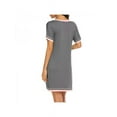 thumbnail image 3 of Women Sexy Pajamas Cotton Solid Color Round Neck Short Sleeve Nightdress Clothing, 3 of 6