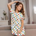 thumbnail image 3 of Fotbe Undersea Animals Bata de Dormir para Mujer con Estampado, Camisón de Algodón de Manga Corta, Ropa de Dormir Casual, 3 of 6