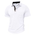thumbnail image 4 of Golf Shirts for Men with Pocket Short Sleeve T-Shirts Mens Casual Solid Color Pullover Button Collared Slim Breathable Athletic Workout Tees Tops, 4 of 7