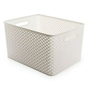 BINO Woven Plastic Storage Basket, X-Large (White)