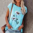 thumbnail image 1 of CHGBMOK Blouses Grande Taille pour Femmes Mode Décontractée T-Shirts Imprimés Amples Col Rond Manches Courtes Décontractées Tops d'Été Plage en Liquidation, 1 of 8