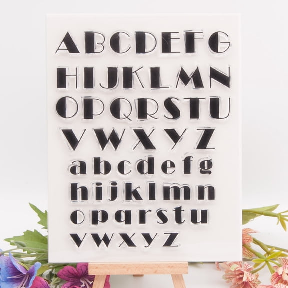 Ouginx Clear Stamps, 26 Alphabet Rubber Stamp for Scrapbooking and Card Making Supplies