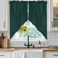 thumbnail image 3 of Pure Dark Green Kitchen Window Curtains, Swag Curtains Valance for Bedroom Living Room Bathroom, Simple Solid Color Rod Pocket Window Treatment Curtain Block Drapes 2 Panels 28"x36", 3 of 8