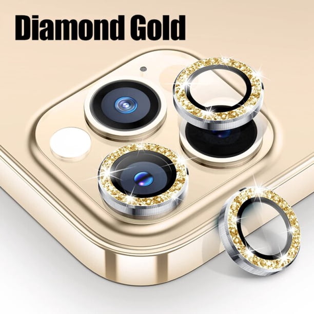 Para IPhone 13 14 11 Pro Max Diamond Metal Protector de cámara para IPhone 12 13 Mini Protector de cámara 3 unids/set vidrio de protección de lente Dengxun unisex