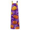 thumbnail image 5 of Halloween Jumpsuits for Women Bat Ghost Wide Leg Backless Spooky Rompers Skull Castle Sleeveless Funny Overalls, S, 5 of 5