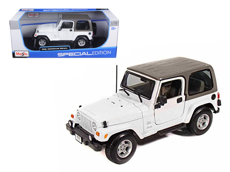 Maisto 1:18 Jeep Wrangler Sahara White Diecast Model Car Vehicle NEW IN BOX 