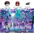 thumbnail image 4 of 8 x 6 ft Happy Halloween Dance Party Backdrop Hallowmas Retro 80s 90s Scary Cemetery Skull Theme Background Kids Adult Family Party Theme Banner Decor Halloween Photography Shoot Props, 4 of 5
