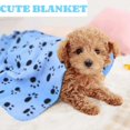 thumbnail image 3 of Manta para mascotas con estampado de patas, suave y cálida, para dormir, para perros, cachorros, gatos, animales pequeños, lavable, 3 of 5